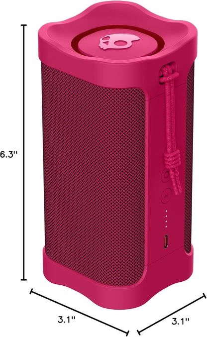 Skullcandy Wireless Terrain XT Bluetooth Speaker - IPX7 Waterproof Portable Terrain Speaker with Dual Custom Passive Radiators, 14 Hour Battery, Nylon Wrist Wrap, & True Wireless Stereo (Pink)
