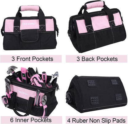 FASTPRO 232-Piece Pink Tool Set with Drill, 20V Cordless Drill Driver and Home Tool Set, Pink Drill Set for Women, Lady's Repairing Kit with 12-Inch Storage Bag, Pink