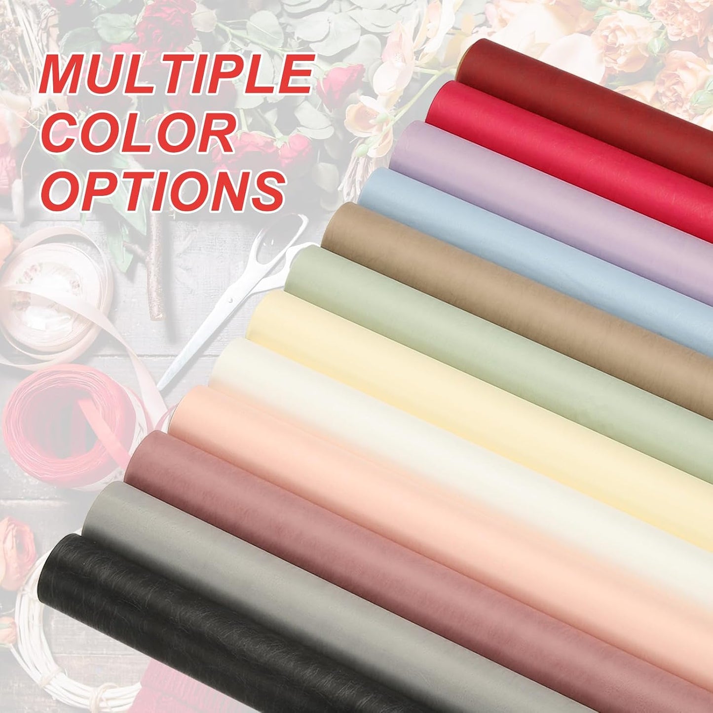 PATIKIL Flower Wrapping Paper 22.83 Inch, 20 Pcs Cotton Wrapping Flower Paper Tissue Paper for Flower Bouquet Gift Wrapping Valentine's Day Graduation Gift Floral Wrap, Rose Pink