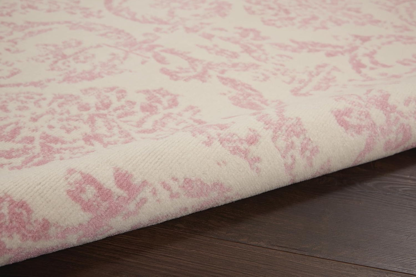Nourison Home Jubilant Ivory Pink 6' x 9' Area Rug - Easy Clean, Non Shedding, Bed Room, Living Room, Dining Room, Kitchen (6' x 9')