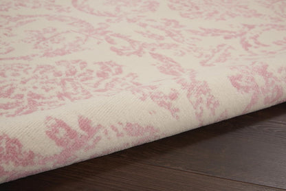 Nourison Home Jubilant Ivory Pink 6' x 9' Area Rug - Easy Clean, Non Shedding, Bed Room, Living Room, Dining Room, Kitchen (6' x 9')