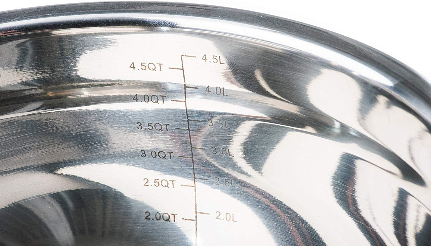 Stainless Steel Mixing Bowls with Lids and Non Slip Bases (Set of 3, Pink)