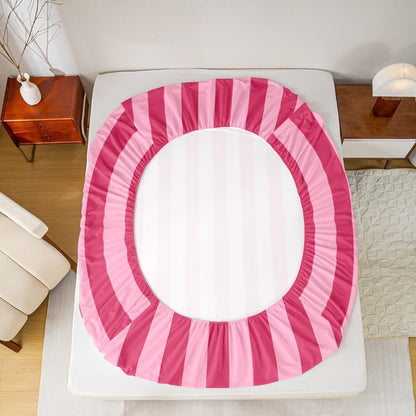 Rose Pink Red Bedding for Kids Boys Girls Abstract Stripes Bed Sheets Set King Size Geometric 4 Pieces Sheet with 16 Inch Deep Pockets Bedroom Decor Breathable Soft Lightweight Microfiber Modern 4Pcs