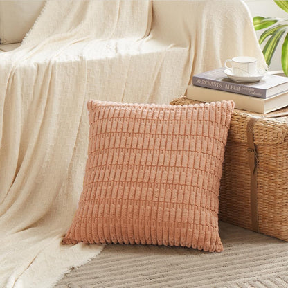 Fancy Homi 4 Packs Decorative Throw Pillow Covers for Living Room Couch Bed, Modern Farmhouse Boho Home Décor Accent Cushion Case, 20" x 20", Peach