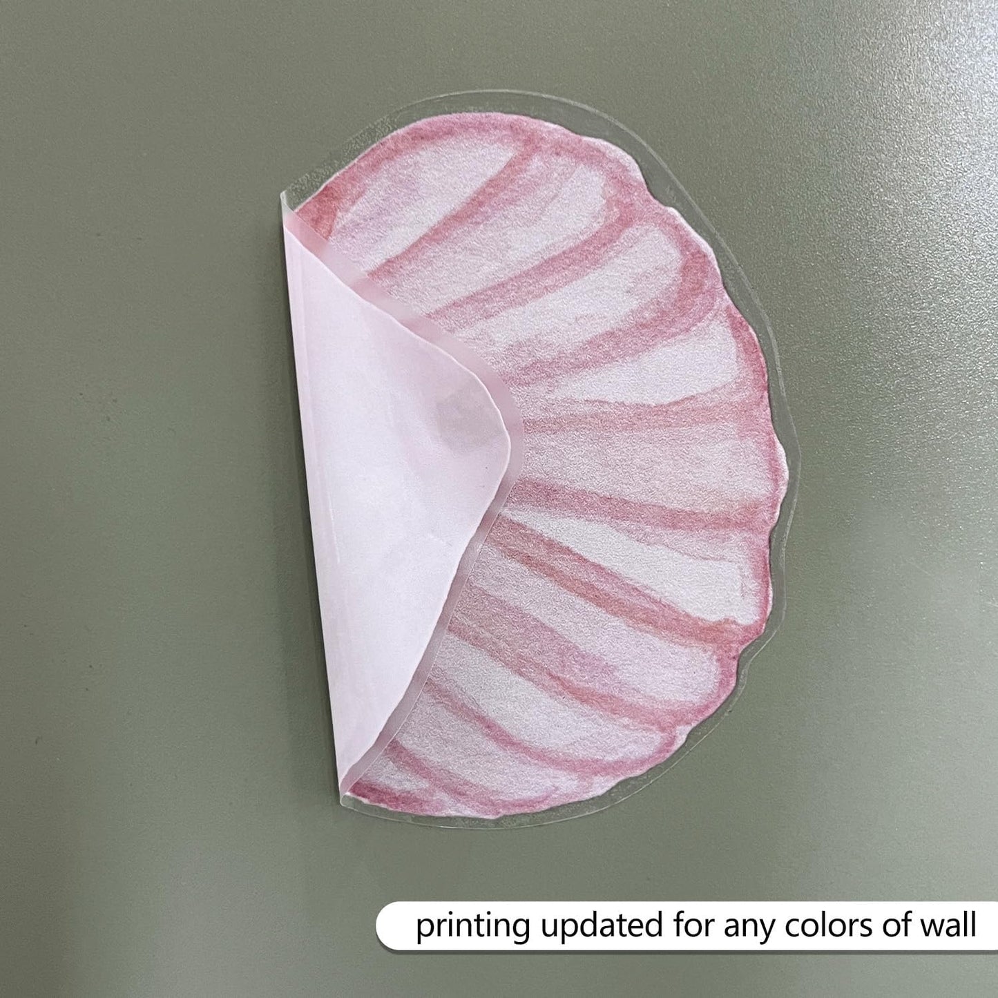 funlife 28 PCS Under The Sea Wall Decals Peel and Stick, Pastel Pink Shell Wall Decor for Nursery Room