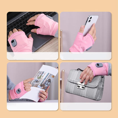 Heated Fingerless Gloves for Women, Smart Thermostatic Portable Heated Gloves, Rechargeable Heated Glove with Digital Display for Women Men for Outdoor Work, Cycling, Skiing