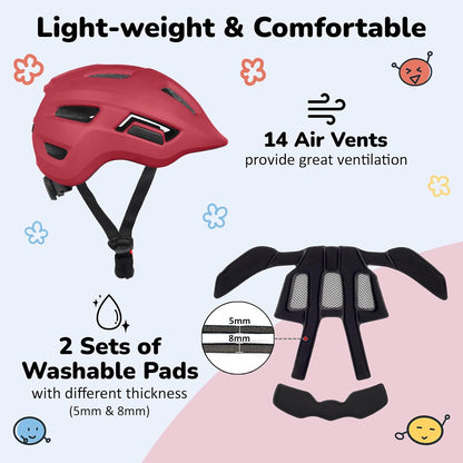 Toddler/Kids Bike Helmet, Adjustable and Multi-Sport, from Infant to Schoolchild, 2 Sizes