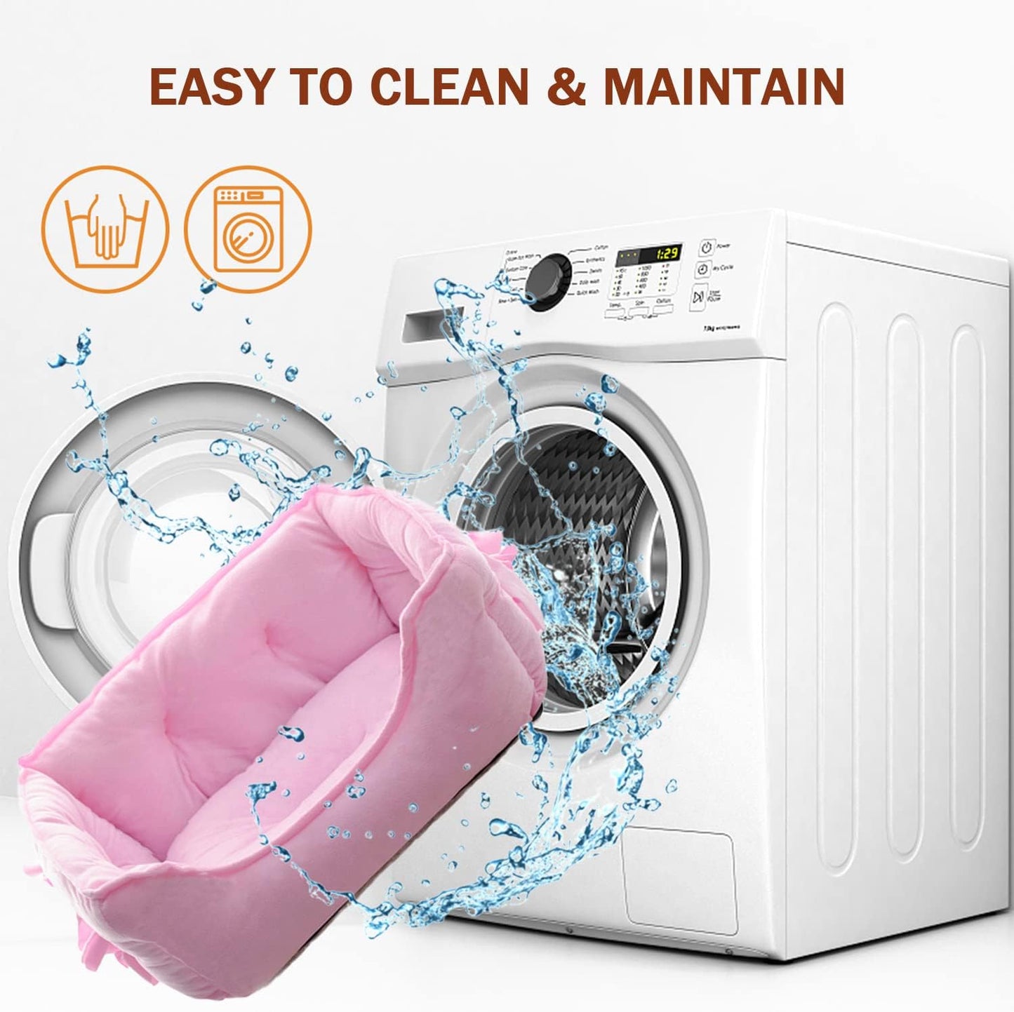 Cute Princess Dog Bed Pink Puppy Bed for Small Dogs Breathable Cat Couch Bowknot Pet Cushion Comfortable Kitten Nest Girl Doggy Sofa, Waterproof Bottom (Pink)