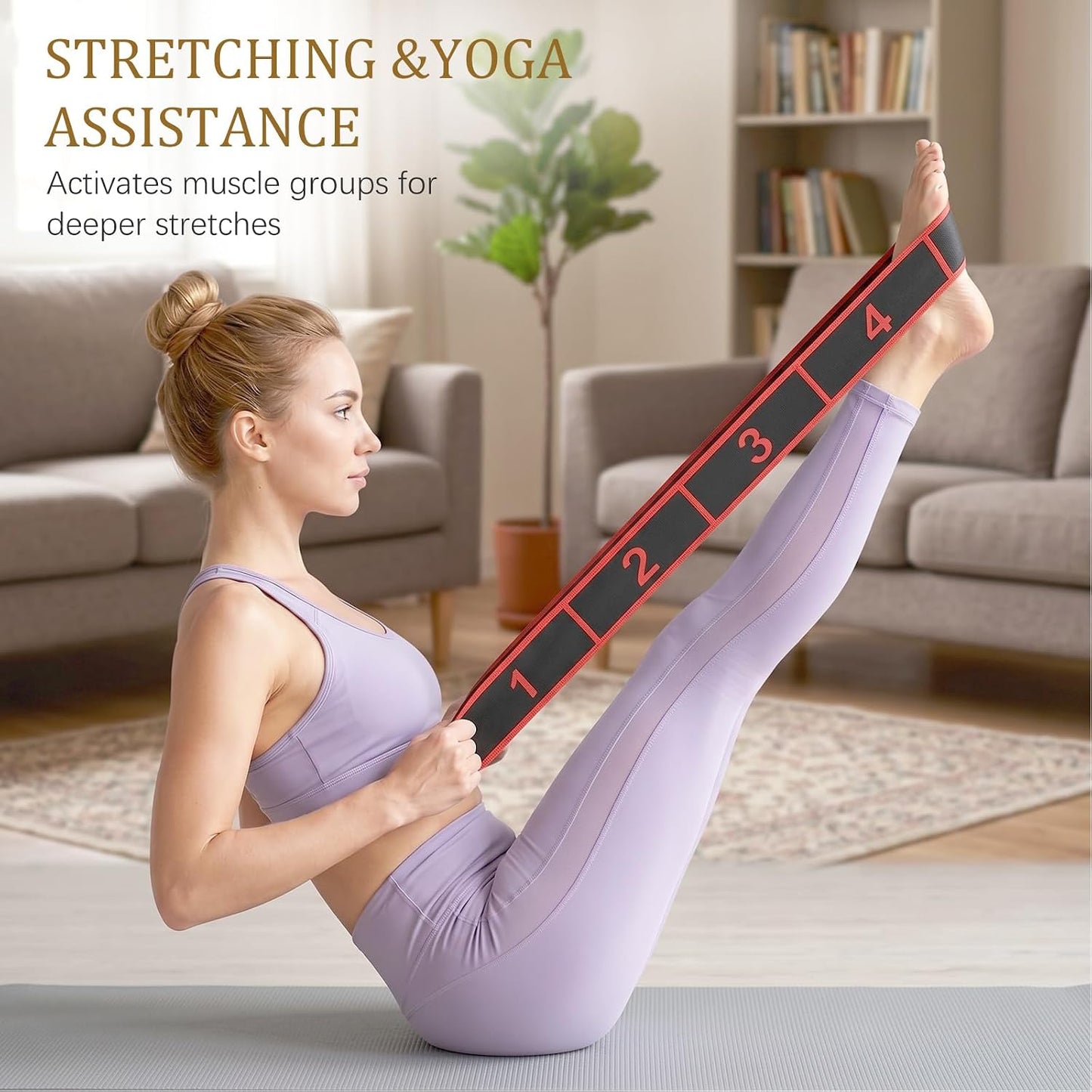 3-Pack Fitness Resistance Band 8-Section Numbered Elastic Resistance Band, Suitable for Pilates, Exercise and Resistance Training, Glute Training, Stretching and Yoga