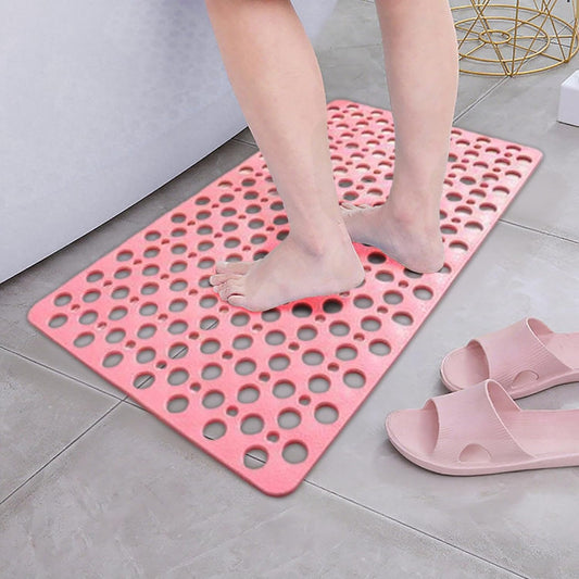 Shower Mat, Shower Mat, Bath Mat with Suction Cups and Drain Holes, Bathtub Mat Non Slip, Bath Mat for Tub Non Slip, Inside Bathroom, Easy to Clean (Pink, Large(29.53"x16.93"))