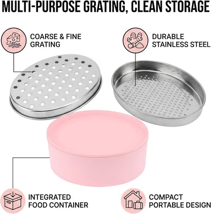 Jeffergarden Portable Cheese Grater Stainless Steel Box Grater with Storage Container for Easy Grating in Home Kitchen (Pink), #013, Jeffergardenox1nhivue3-13