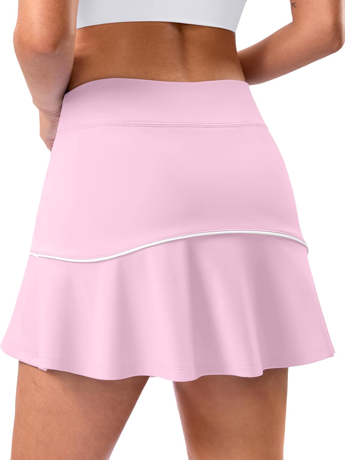 SANTINY Tennis Skirts for Women Pleated Athletic Skirt with 2 Pockets Stretchy Shorts Casual Pickleball Golf Skort