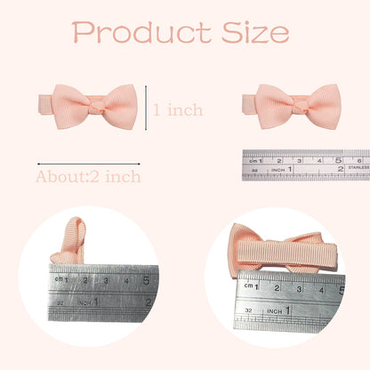 CELLOT Baby Girls Fully Lined Hair Bows Hair Pins, 2' Hair Bows, 50 Pieces/25 Pairs - Infants, Toddlers, Kids Hair Accessories in Pairs - Pink Bow Alligator Hair Clips