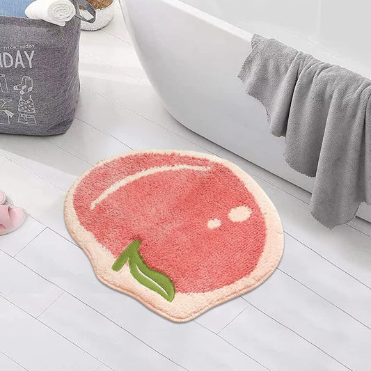 Peach Shage Bathroom Rug Mat Non-Slip Microfiber Shower Bath Rug Absorbent Bath Mat for Bathroom Machine Washable