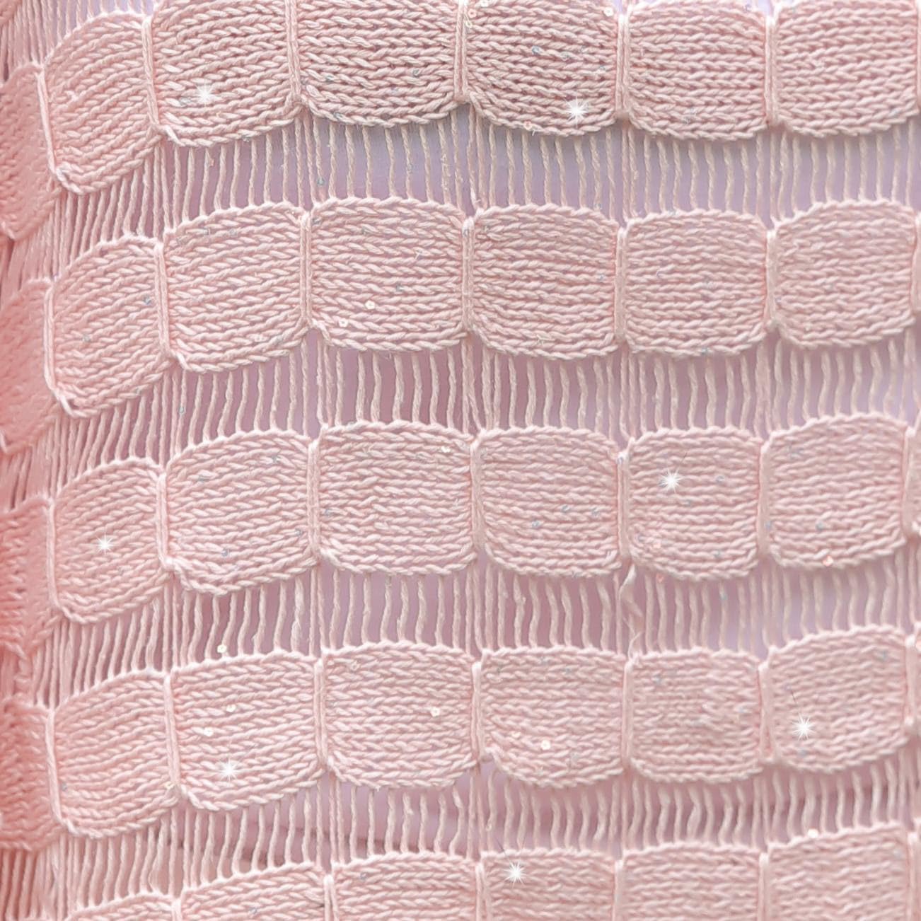 Linen rayon lyocell blend sequin yarn, superfine fingering weight (1), 150g/5.29oz (3 strands, 50g/191yds per strand)- 07-Peach