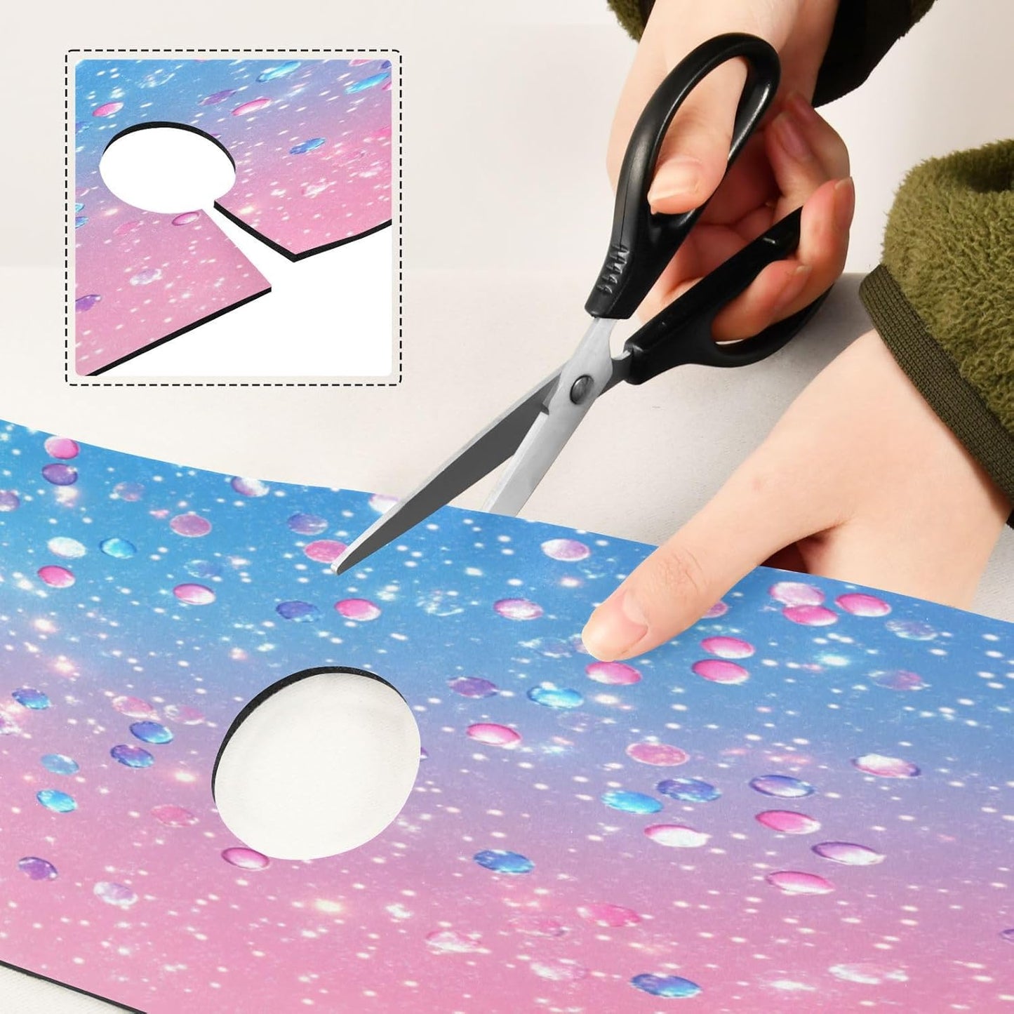 Cute Light Pink Blue Gradient Flashing Glitter Faucet Drying mat Silicone Kitchen Faucet Mat Sink Splash Guard Drip Catcher Dish Soap Sponge Holder for Guard Bathroom Farmhouse M