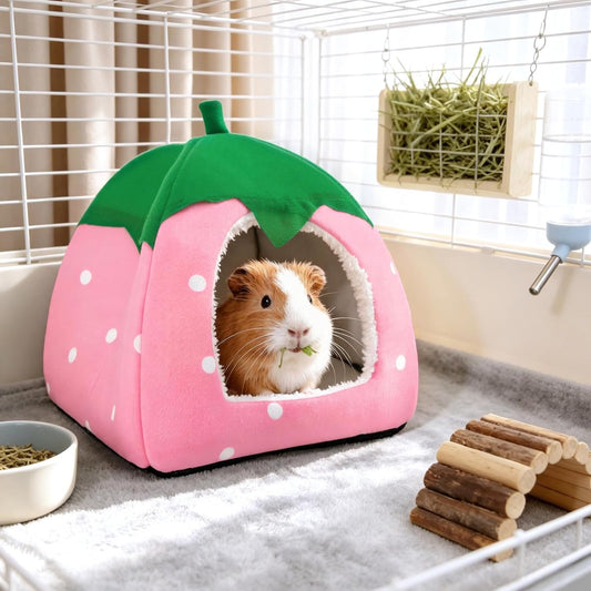 Guinea Pig Hideout Bed Dwarf Rabbit House Cave Accessories Cozy Hide-Out for Little Bunny Hedgehog Ferret Chinchilla&Other Small Animals