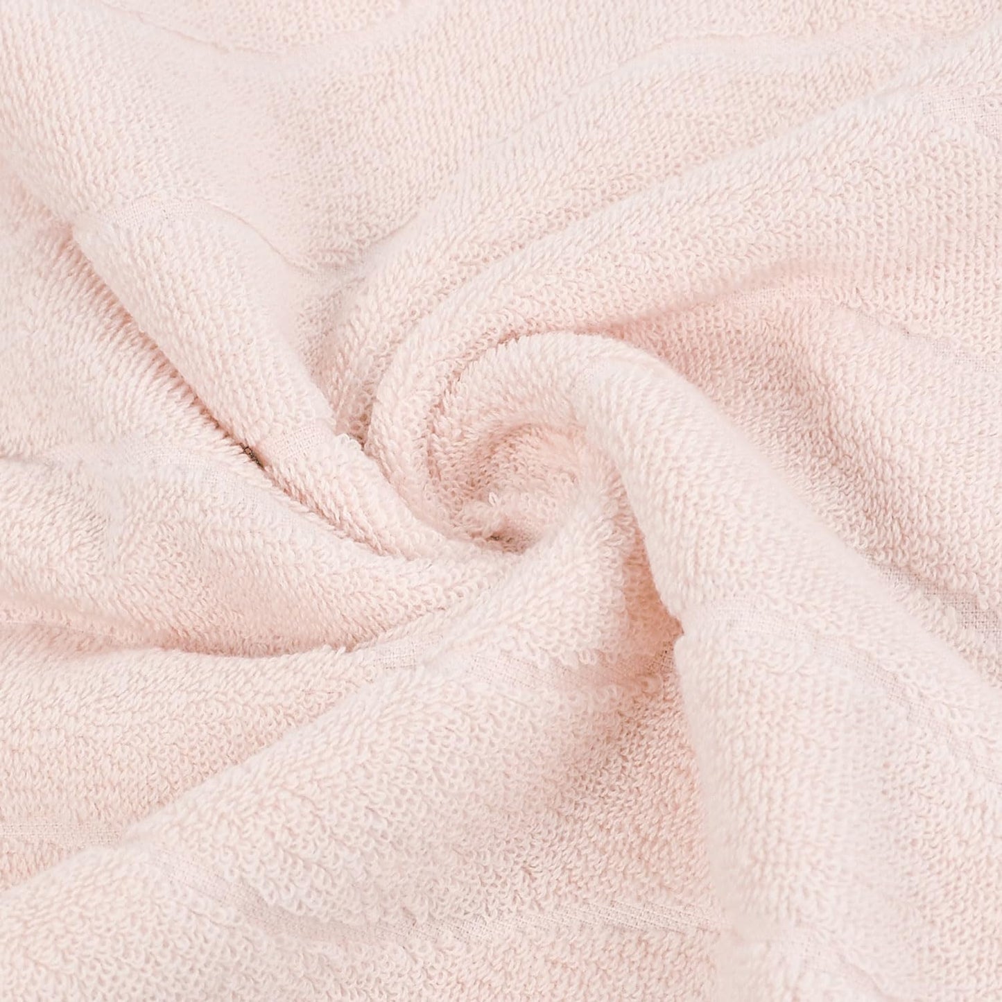2-Piece Hand Towels for Bathroom with Wavy Striped Jacquard, Premium Quick Dry Spa Face Towels 13"x29", Blush Pink