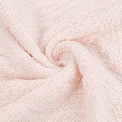 2-Piece Hand Towels for Bathroom with Wavy Striped Jacquard, Premium Quick Dry Spa Face Towels 13"x29", Blush Pink