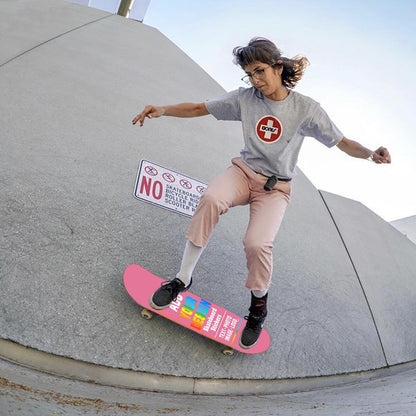 sophiehome Custom Personalized Customize Image/Logo Skateboard Sticker Upload Your Logo or Image Design Dark Pink