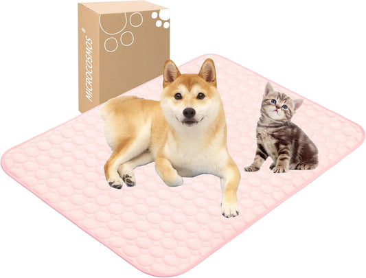 MICROCOSMOS Summer Cooling Mat & Sleeping Pad- Water Absorption Top, Materials Safe, Easy Carry, EZ Clean. Keep Cooling for Pets, Kids and Adults.(Pink, 40" x 28")