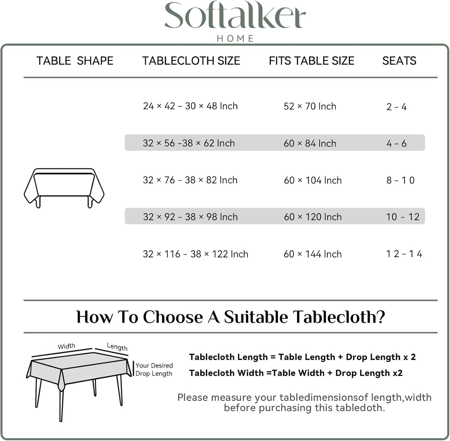 Softalker Pink Tablecloth Jacquard Rectangle Table Cloth Waterproof Spillproof Table Cover for Kitchen Dining Spring Summer Outdoor Decoration (52x70 Inch, Light Pink)