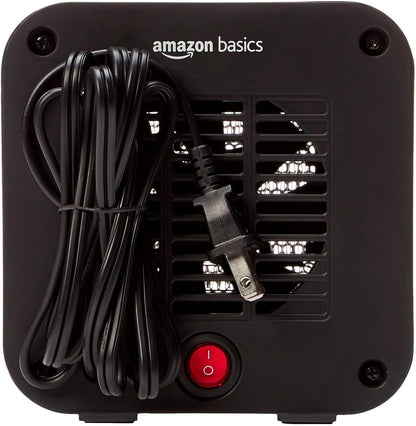 Amazon Basics Ceramic Space Heater, Portable Mini Heater for Office Desk, Indoor Use, 500W, With Tip-Over Protection, Lightweight 1.4 lbs, Pink, 5.9 x 3.2 x 6 inches