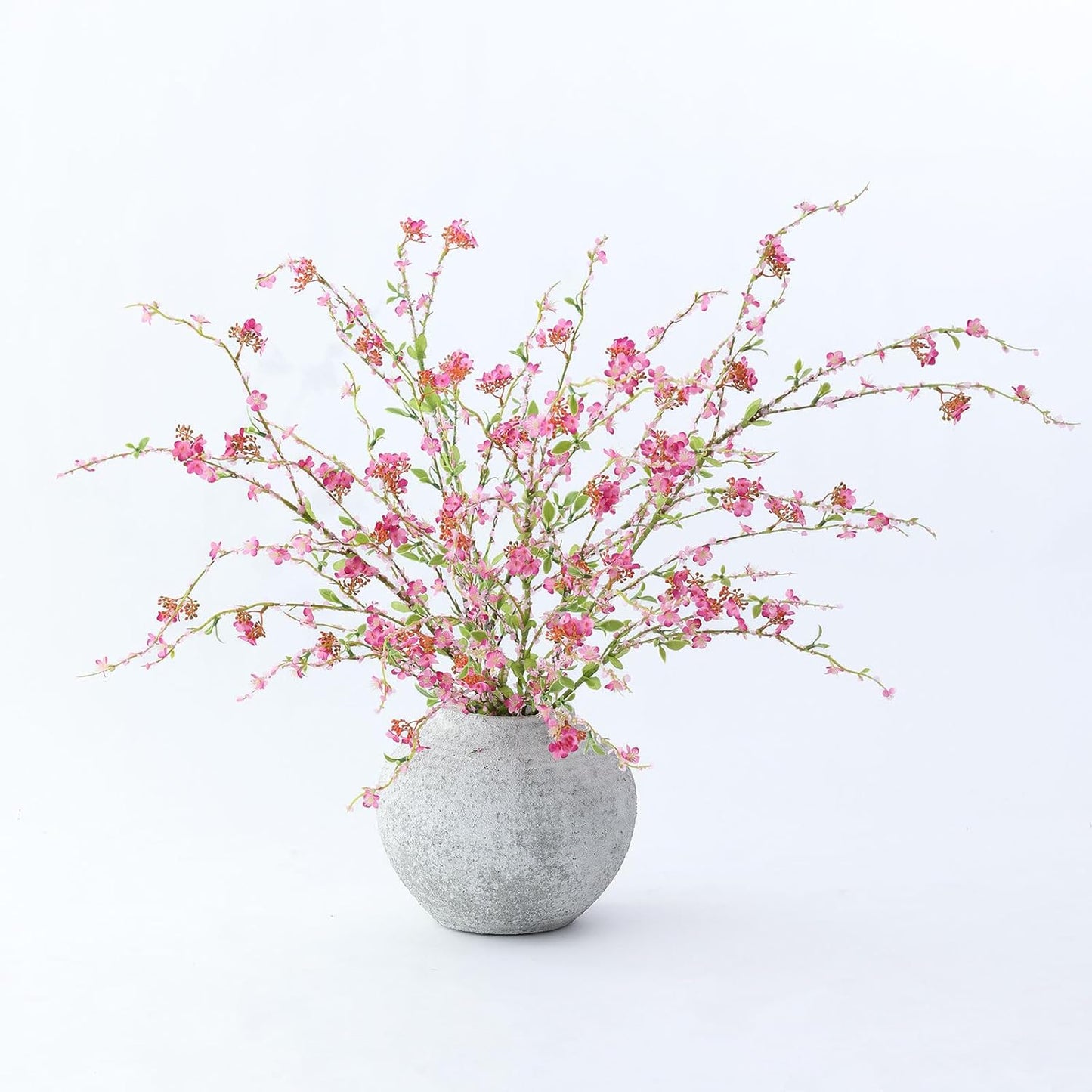 mizii 3Pcs 45" Artificial Cherry Blossom Branches Pink Fake Silk Cherry Blossoms Flowers with Long Stem for Wedding Decorations Table Centerpieces Vase Arrangement Home Decor (Pink)