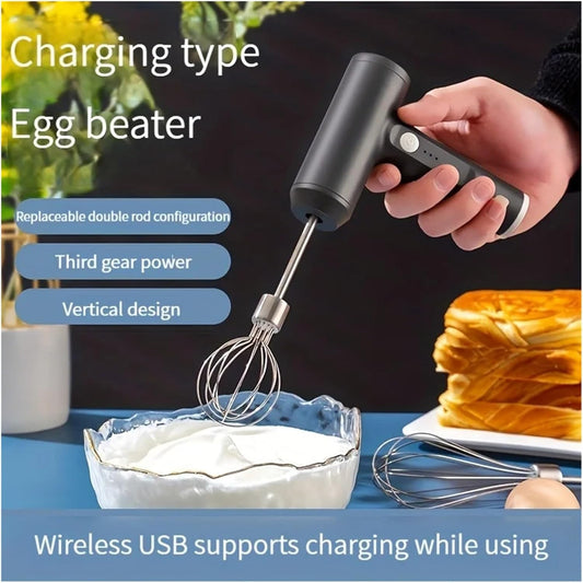 1PC Cordless Electric Egg Beater With Attachments - USB Rechargeable Lightweight Suitable For Home And Professional Baking Use(Type A-pink)
