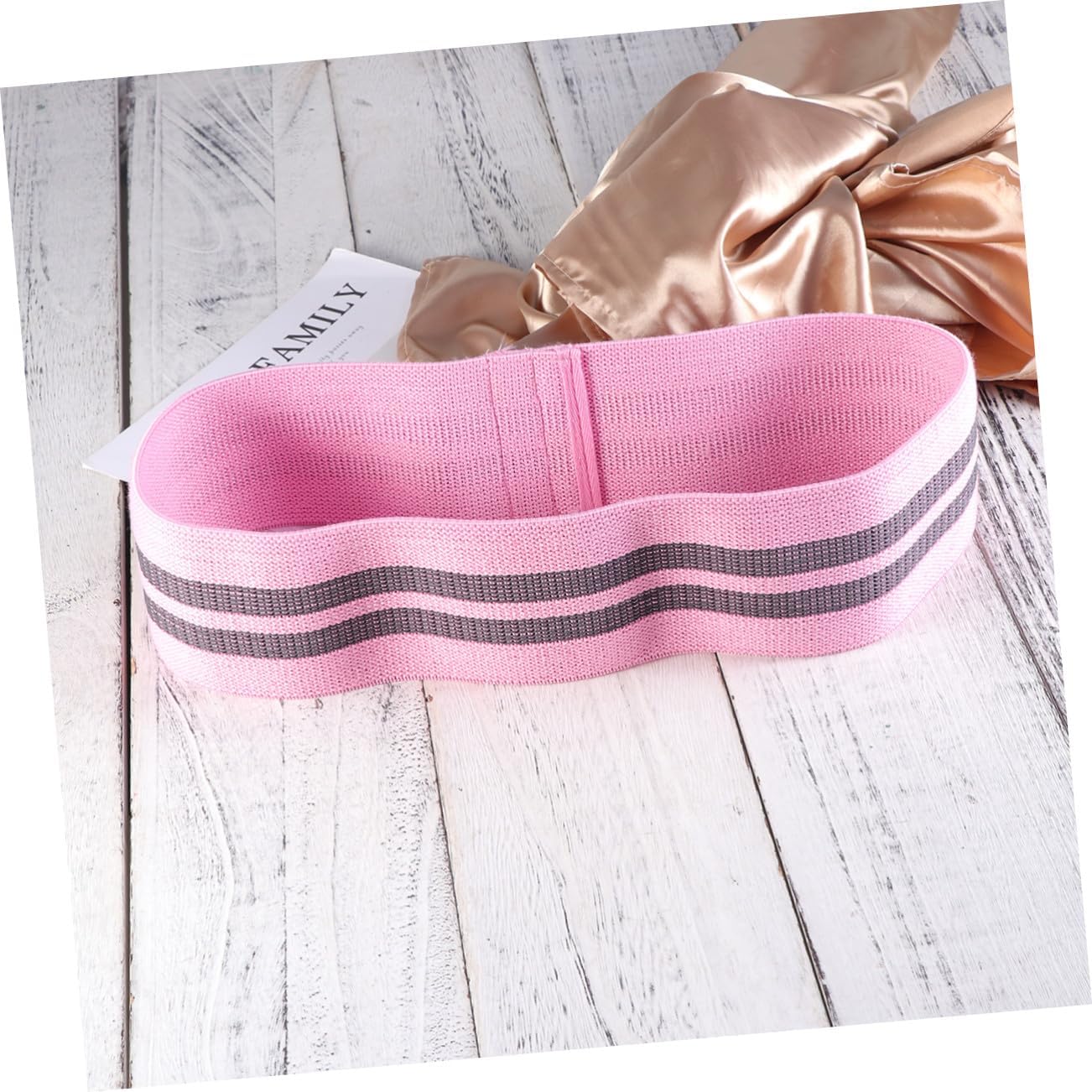 Mikinona Pink Hip Elastic Resistance Band for Women Non-Slip Booty Builder for Squats and Leg Workouts Lightweight Fitness Exercise Band for Glute Activation and Hip Thrust Training