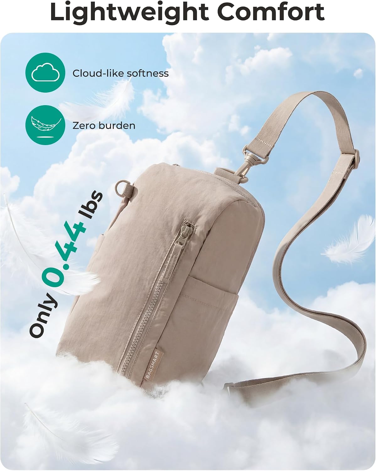 BAGSMART Small Sling Bag for Women, Fast Track Crossbody Bag Mini Backpack purse for Daily Travel Gym