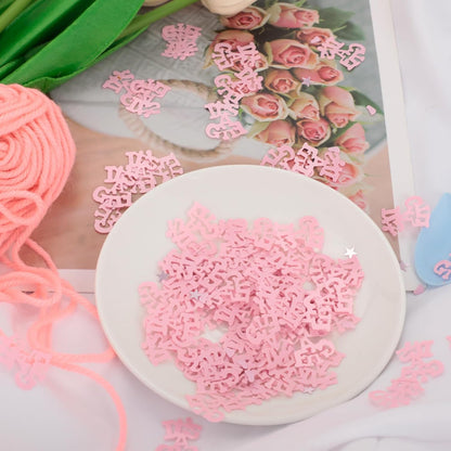 Pink Baby Shower Confetti - 1000PCS Glitter Table Decor for Girl Birthday, Gender Reveal, Baby Sprinkle & Party Decorations