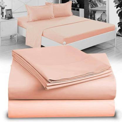 Full XL 100% Microfiber Double Brushed Sheet Set - Extra-Soft, Breathable & Wrinkle-Free - 15" Deep Pockets, 54" x 80" - Ideal for Extra Long Full Beds - 4PC Set (Full XL, Peach)