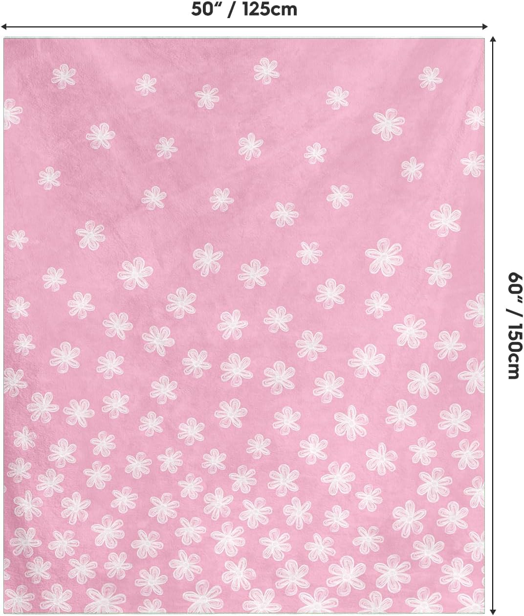 Horaldaily Spring Summer Flannel Blanket Throw, Pink Watercolor Painting Flowers Soft Fuzzy Plush Cozy Fleece Blankets for Couch Sofa Bed Lounging, Ideal Gifts for Kids Adults Wife Self, 50x60