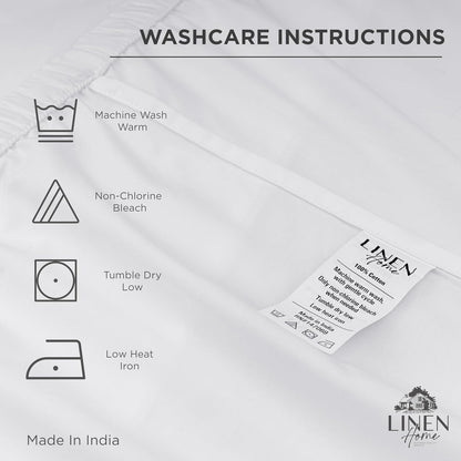 Linen Home 100% Cotton Percale Pillowcases Queen Size, Tropical Peach, 2 Pieces of Pillow Case, Crisp and Cool Strong Bed Linen, 20 inches X 30 inches