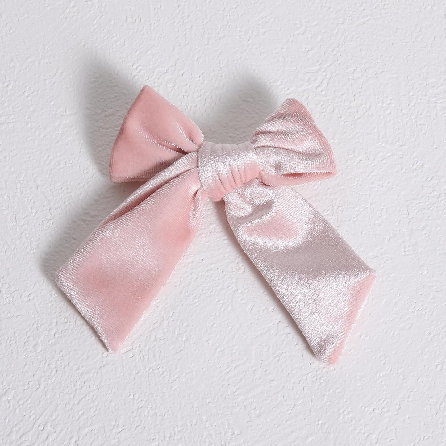 2pc Light Pink Hair Bows 4" Soft Velvet Ribbon Bowknot Alligator Clip for Teen Toddler Baby Girls Kids Women Birthday Tutu Dress Ponytail Decor Accessory Valentines Gift