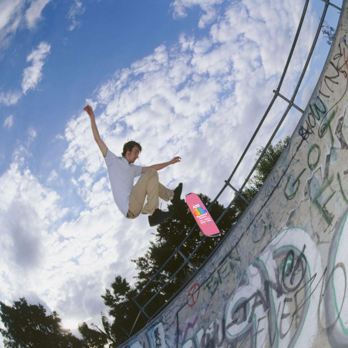 sophiehome Custom Personalized Customize Image/Logo Skateboard Sticker Upload Your Logo or Image Design Dark Pink
