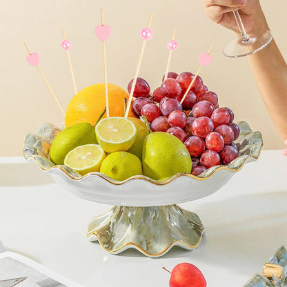 200 Pcs Heart Cocktail Picks Fancy Pearl Cocktail Toothpicks 4.7 Inch Long Bamboo Cocktail Picks Pink Food Toothpicks for Appetizers Cocktail Dessert Skewers Birthday Wedding Valentines Party