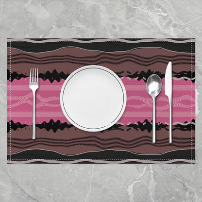Feelyou Abstract Stripe Placemats Set of 4 Pink Abstract Stripe Table Mats for Party Kitchen Dining Decoration Holiday Seasonal Geometric Place Mat for Dinner Table Indoor Outdoor 18"x12" Non-Slip