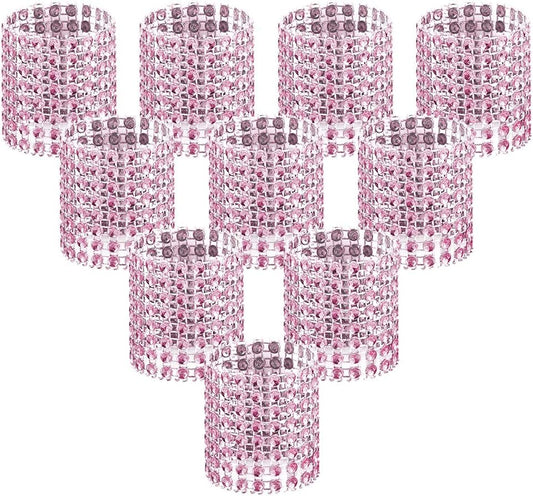 Accmor 100pcs Napkin Rings, Pink Napkin Rings Buckles for Table Decorations, Wedding, Dinner, Party, DIY Decoration