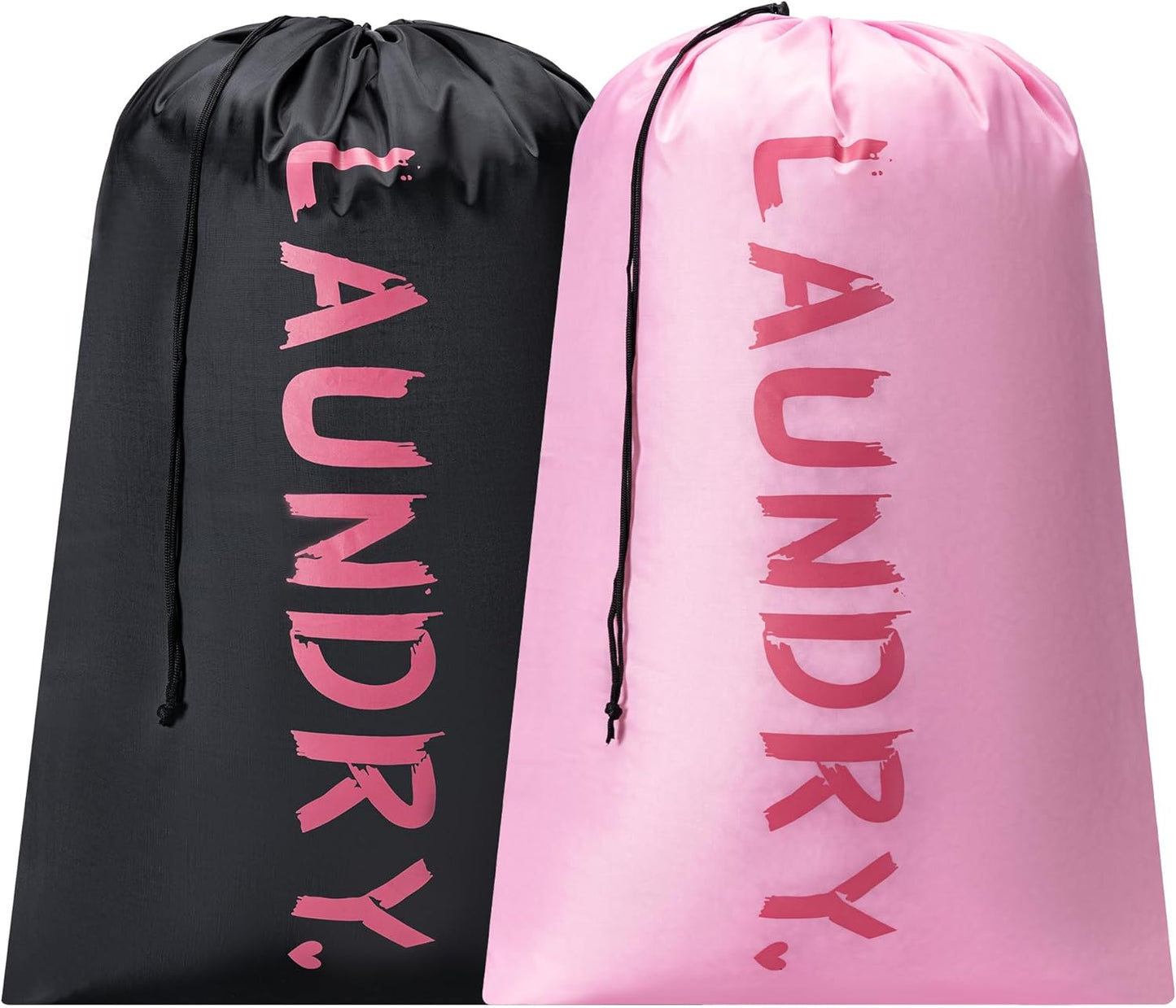 2 Pack XL Travel Laundry Bag, Machine Washable Dirty Clothes Organizer with Drawstring,Large Enough to Hold 4 Loads of Laundry, Easy Fit a Laundry Hamper or Basket Travel Essentials 24" x 36"