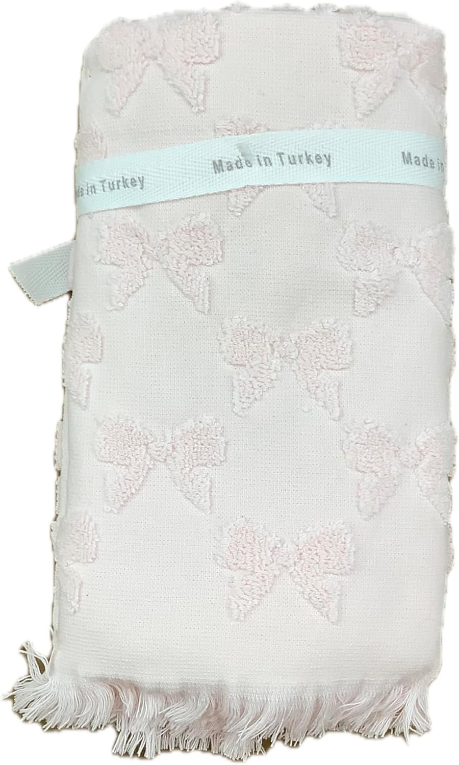 cupcakes and cashmere Cotton Hand Towels, 16x30 inches, Set of 2 (Light Pink Bows)