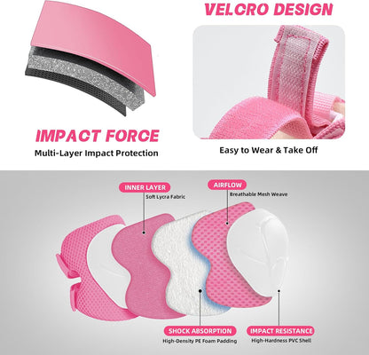 Kids Bike Helmet for Ages 2-14, Adjustable Safety Toddler Helmet with Protective Gear Set, Skateboard Scooter Helmets with Knee Elbow Pads Wrist Guards