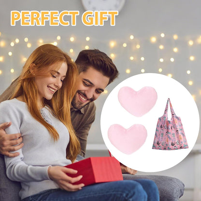 Fuxiqar 2 Pack Pink Heart Throw Pillows 18-inch Soft Fluffy Decorative Cute Pillows for Bed Couch Sofa Bedroom Decor Cozy Gift Idea(Pink)