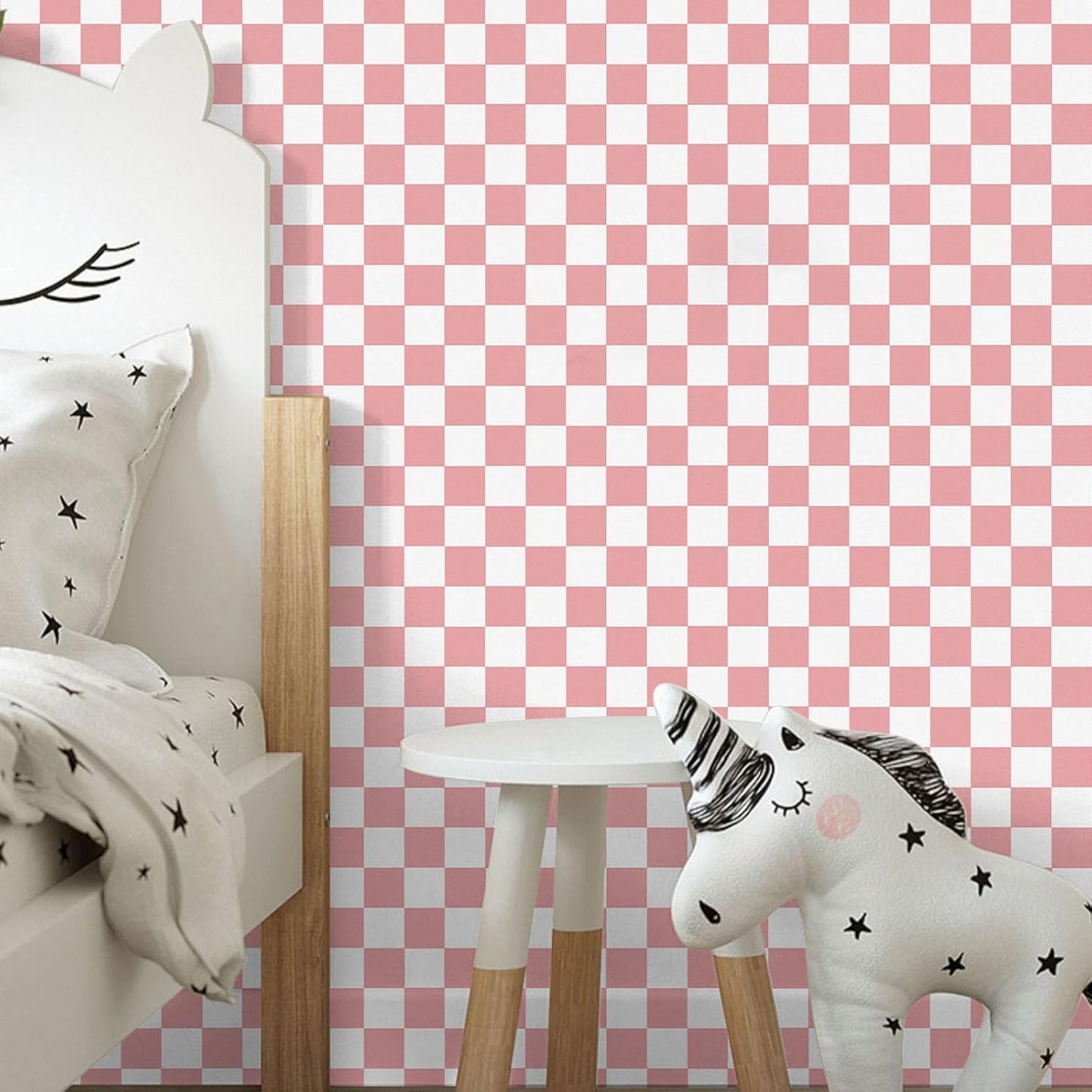 Amiya Checkered Wallpaper Peel and Stick Pink Mosaic Checkerboard Contact Paper 17.3”X120”Modern Self Adhesive Vinyl Removable Wall Paper for Shelf Liner,Classroom,Cabinets,Living Room