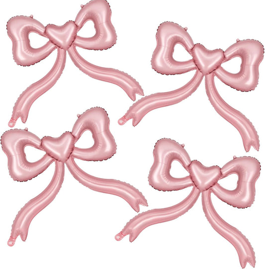 Pink Bow Balloons for Bachelorette Party Decorations - Pink Balloons Bow Theme Princess Birthday Party Decorations Women Girls, Bridal Engagement Wedding Bachelorette Mother's Day Decor Supplies