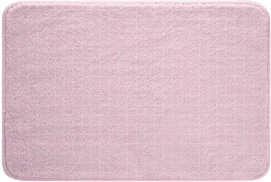 Feelyou Pink Grid Bathroom Rugs Microfiber 16"x24" Buffalo Plaid Checkered Bath Mats Non-Slip White Lines Bathroom Accessories Floor Doormats Soft Door Mat