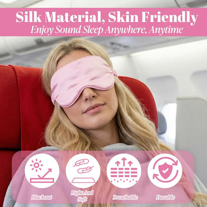 20 Pcs Silk Sleep Eye Mask for Sleeping Adjustable Elastic Strap Blackout Smooth Soft Eye Covers No Pressure Sleep Mask for Women and Men Comfortable Blindfolds(Pink)
