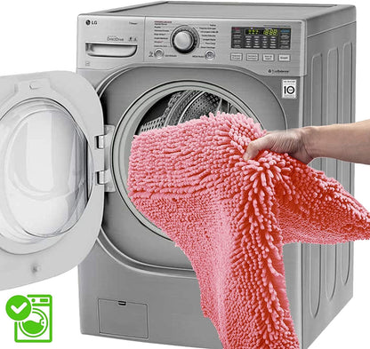 Bathroom Rugs Sets 3 Piece, Pink Extra Soft Absorbent Chenille Bath Rugs, Non Slip Rubber Backing Machine Washable Quick Dry Bath Mats for Bathroom Floor, Tub, Shower, Home Decor Accessories