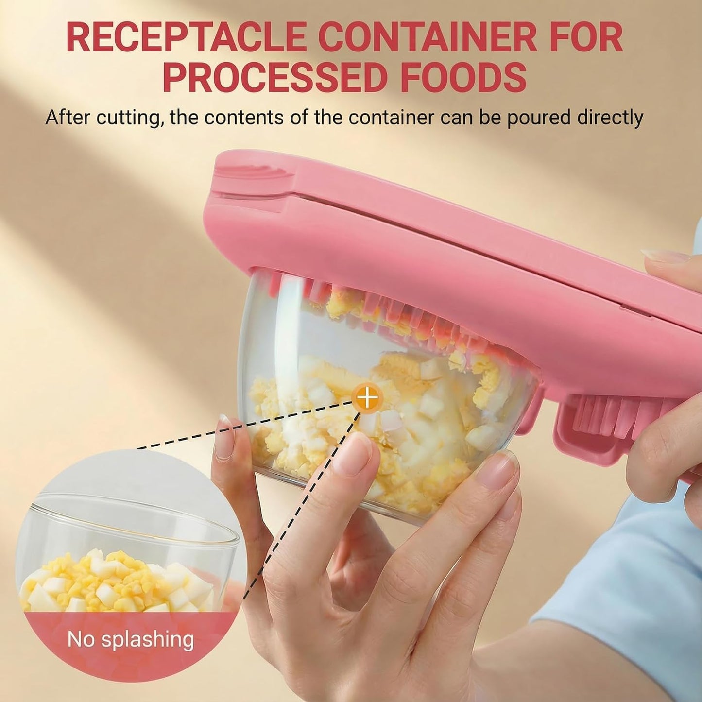 3 Slice Modes Egg Slicer for Hard Boiled Eggs, Stainless Steel Egg Cutter, 3-in-1 Kitchen Chopper Tool, Pink